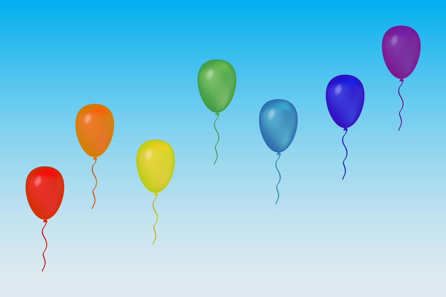 juego de globos arcoíris para tus proyectos. vector