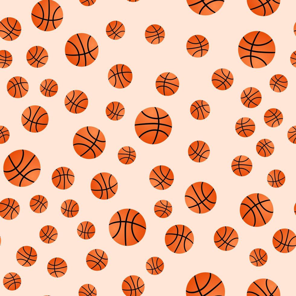 Orange basket balls. Basketball seamless pattern. vector