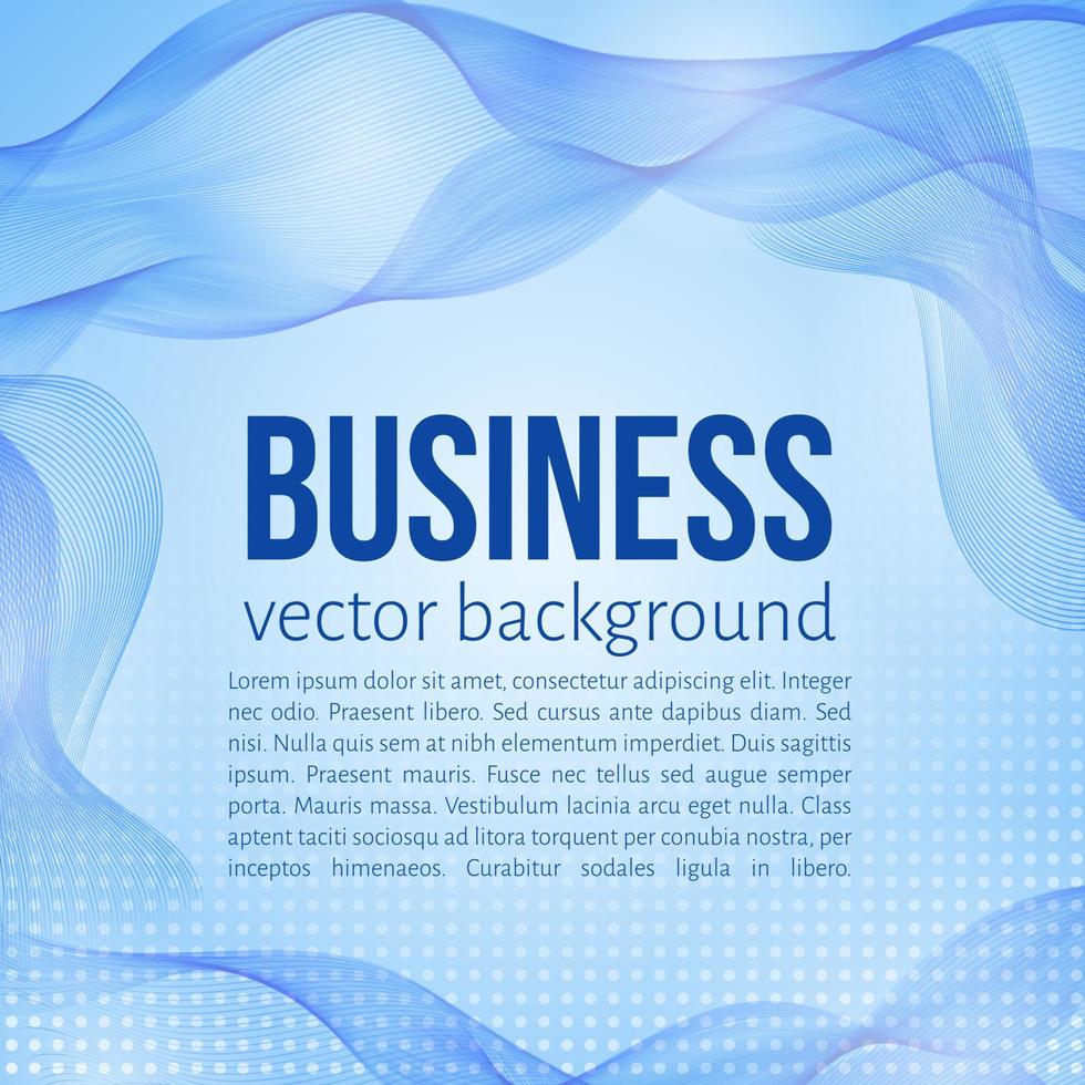 Bright blue moving wavy lines. Business background. Easy to edit design template for your presentations. vector
