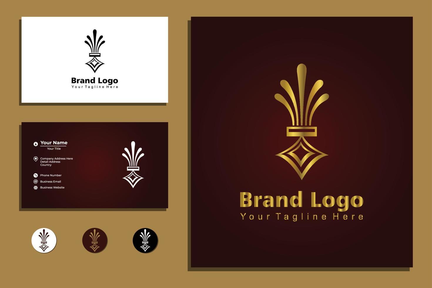 business company logo gold ornament vector