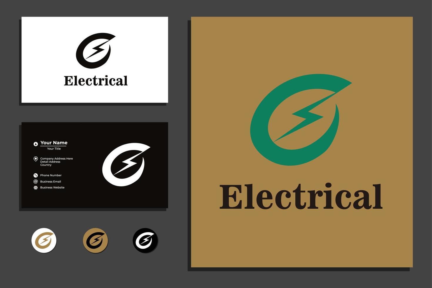 logotipo de vector eléctrico de letra e