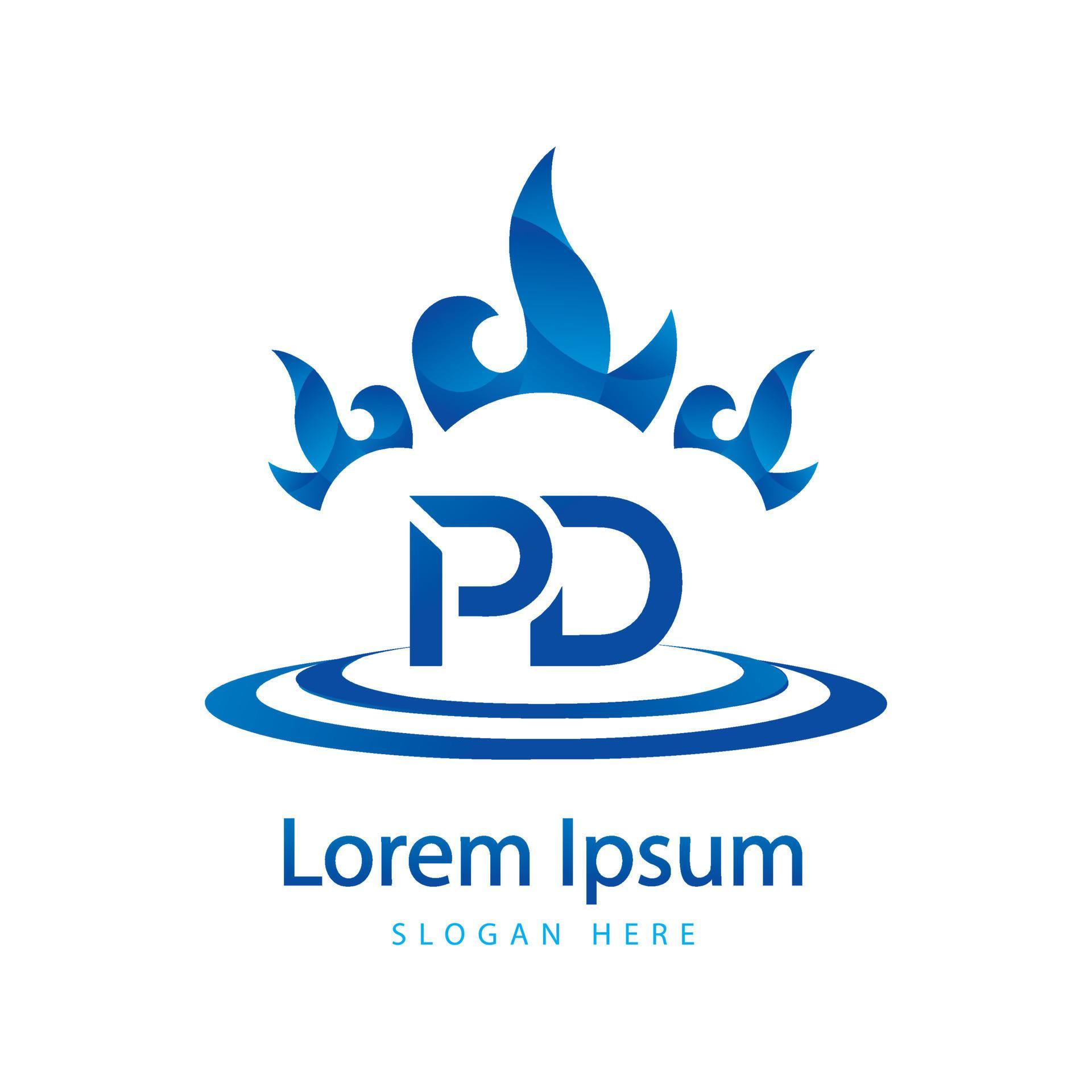 diseño del logotipo de la letra pd vector de ilustración de icono de diseño del logotipo de la letra pd vector de ilustración de icono de