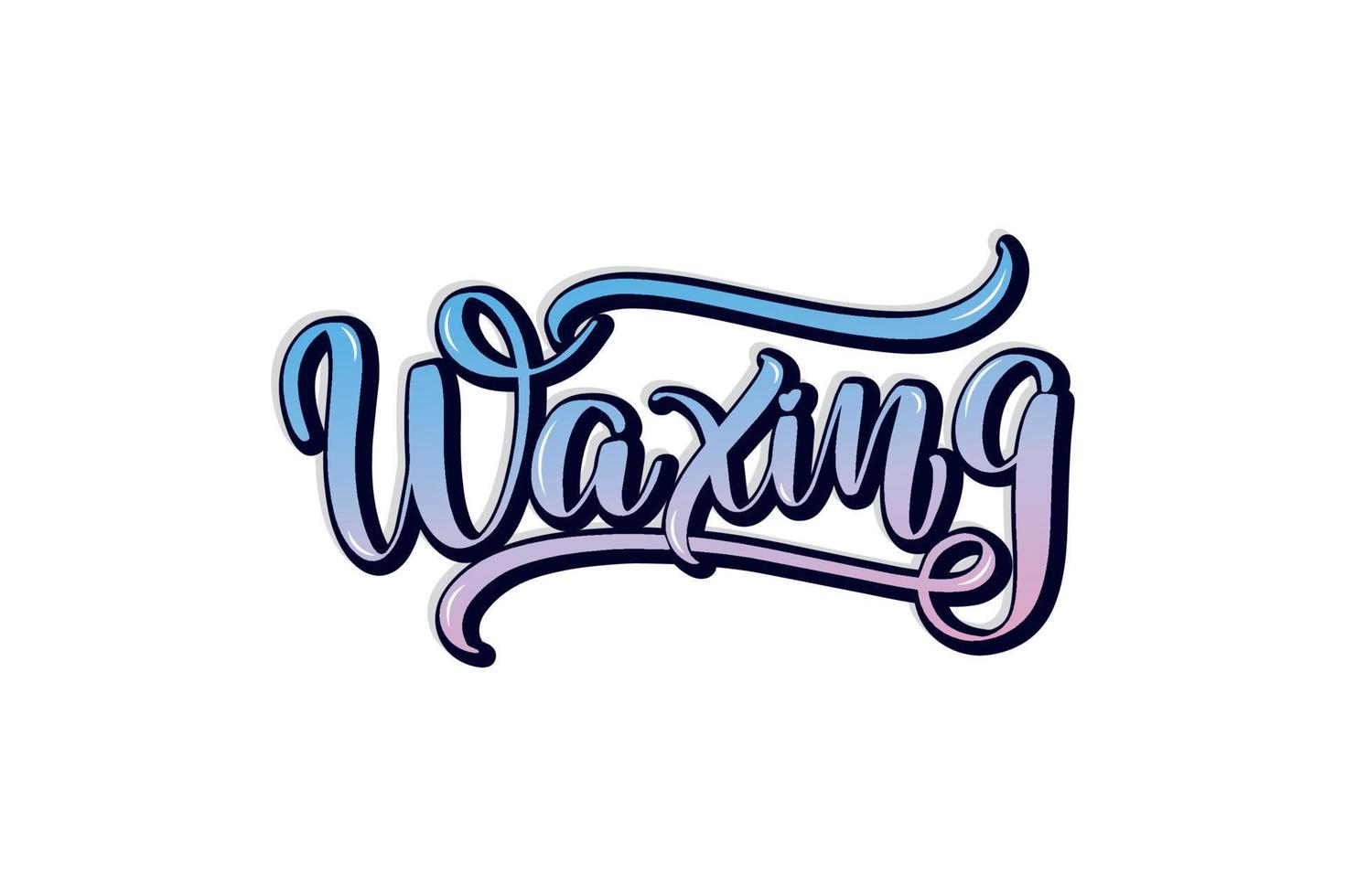 Waxing procedure lettering. Hand drawn vector illustration. Ink drawing. Sticker with hand drawn typography inscriptions. Great vector stock calligraphy.