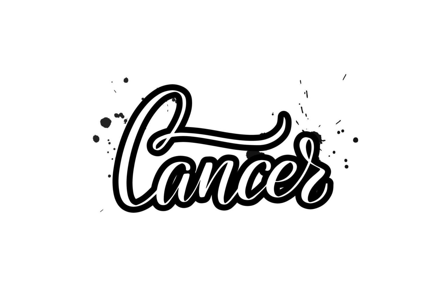 inspirador cáncer de letras de pincel escrito a mano. ilustración de caligrafía vectorial aislada sobre fondo blanco. tipografía para pancartas, insignias, postales, camisetas, impresiones, carteles. vector