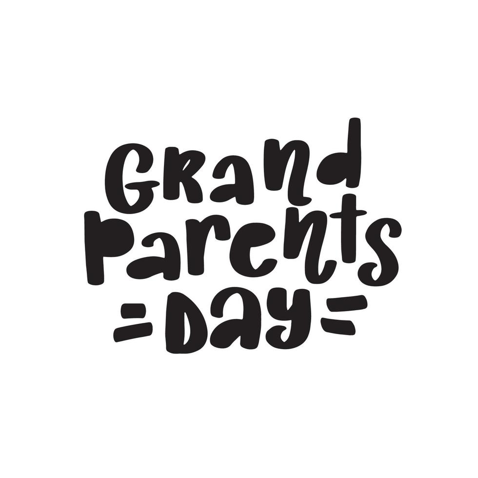Happy Grandparents Day Calligraphy on White Background. Great vector stock calligraphy illustration handwritten lettering, diaries, cards, badges, typography social media.