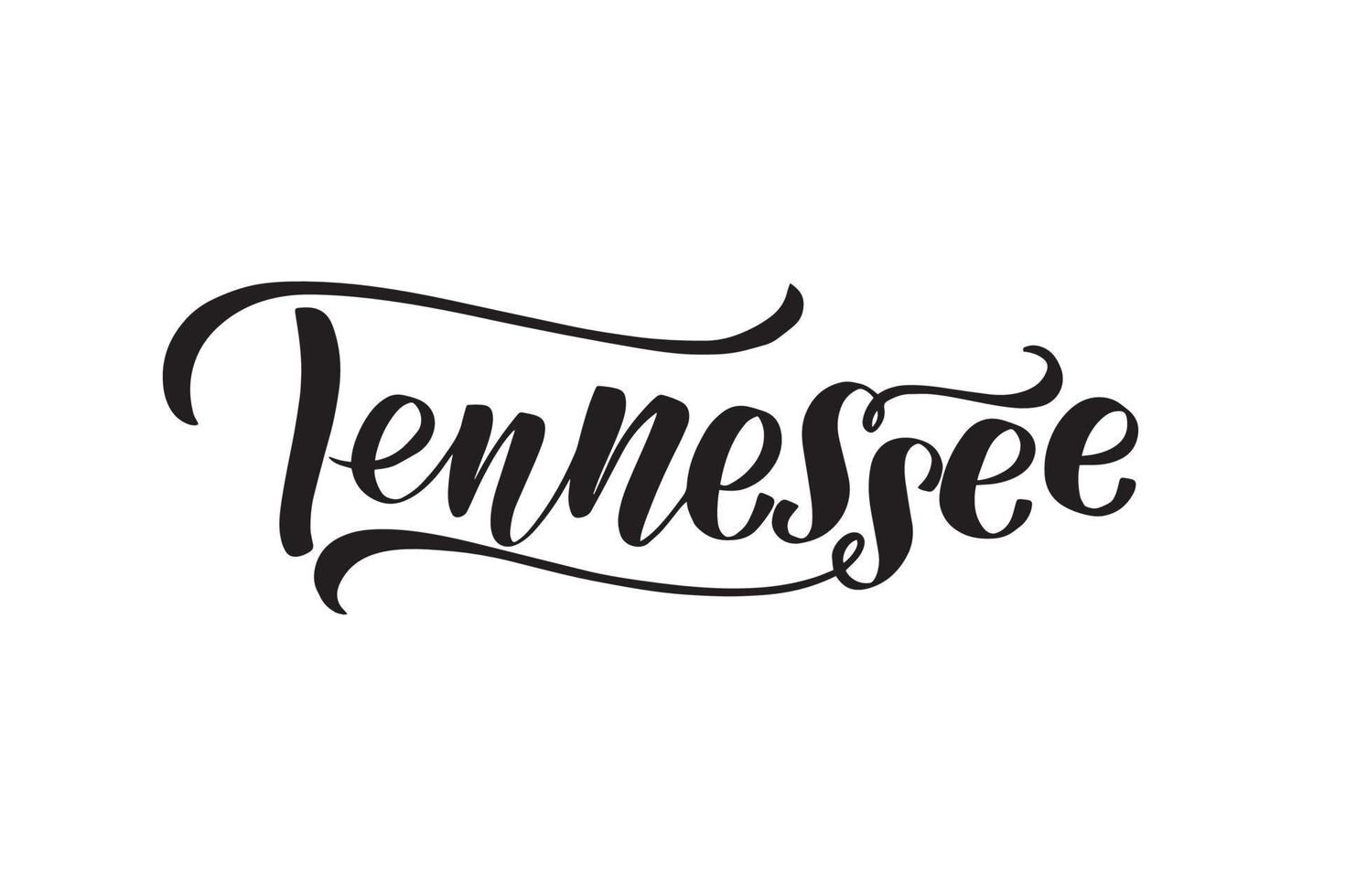 Inspirational handwritten brush lettering Tennessee. Vector calligraphy illustration isolated on white background. Typography for banners, badges, postcard, tshirt, prints, posters.