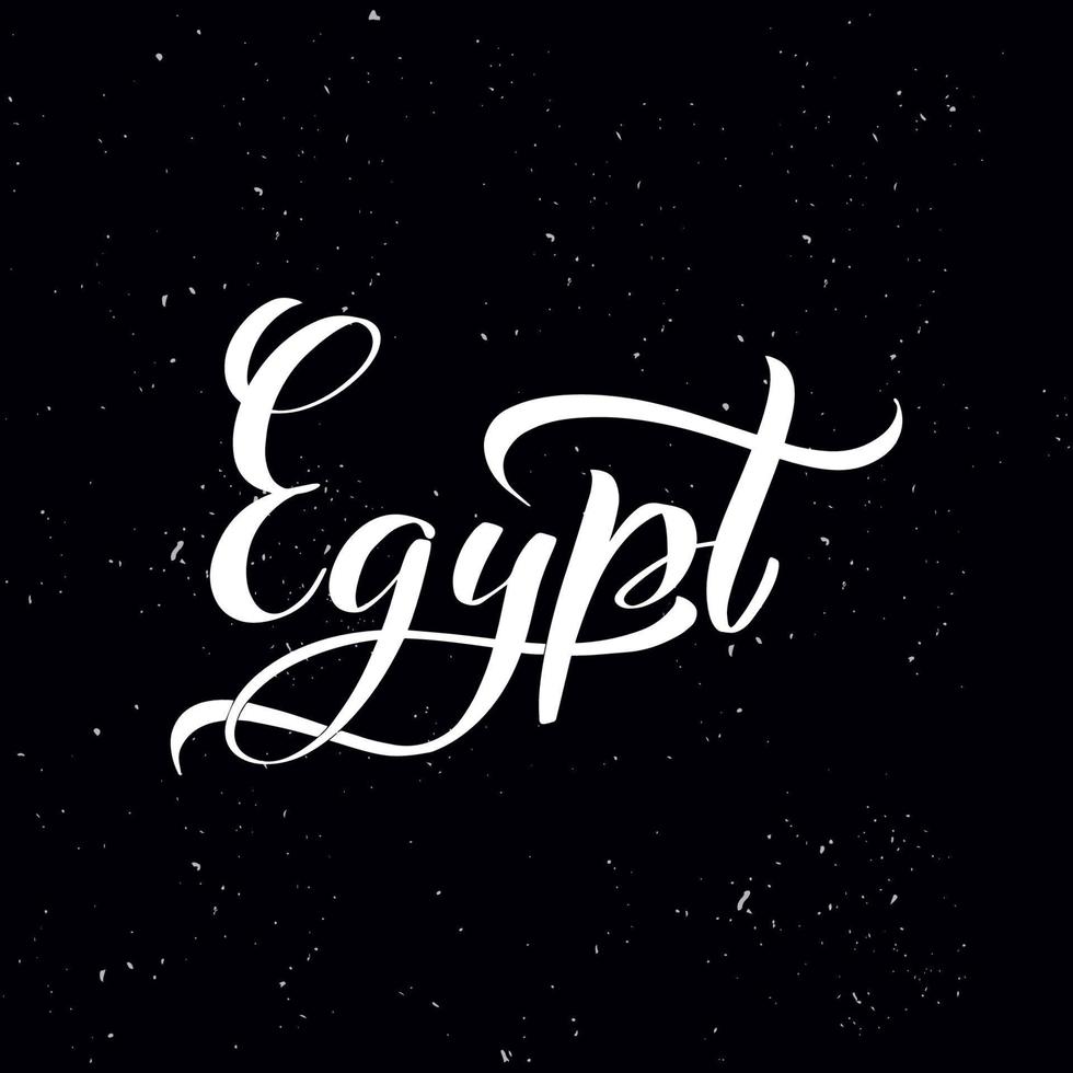 Chalkboard blackboard lettering Egypt. Handwritten calligraphy text, chalk on a blackboard, vector stock illustration. Greetings for logotype, badge, icon.