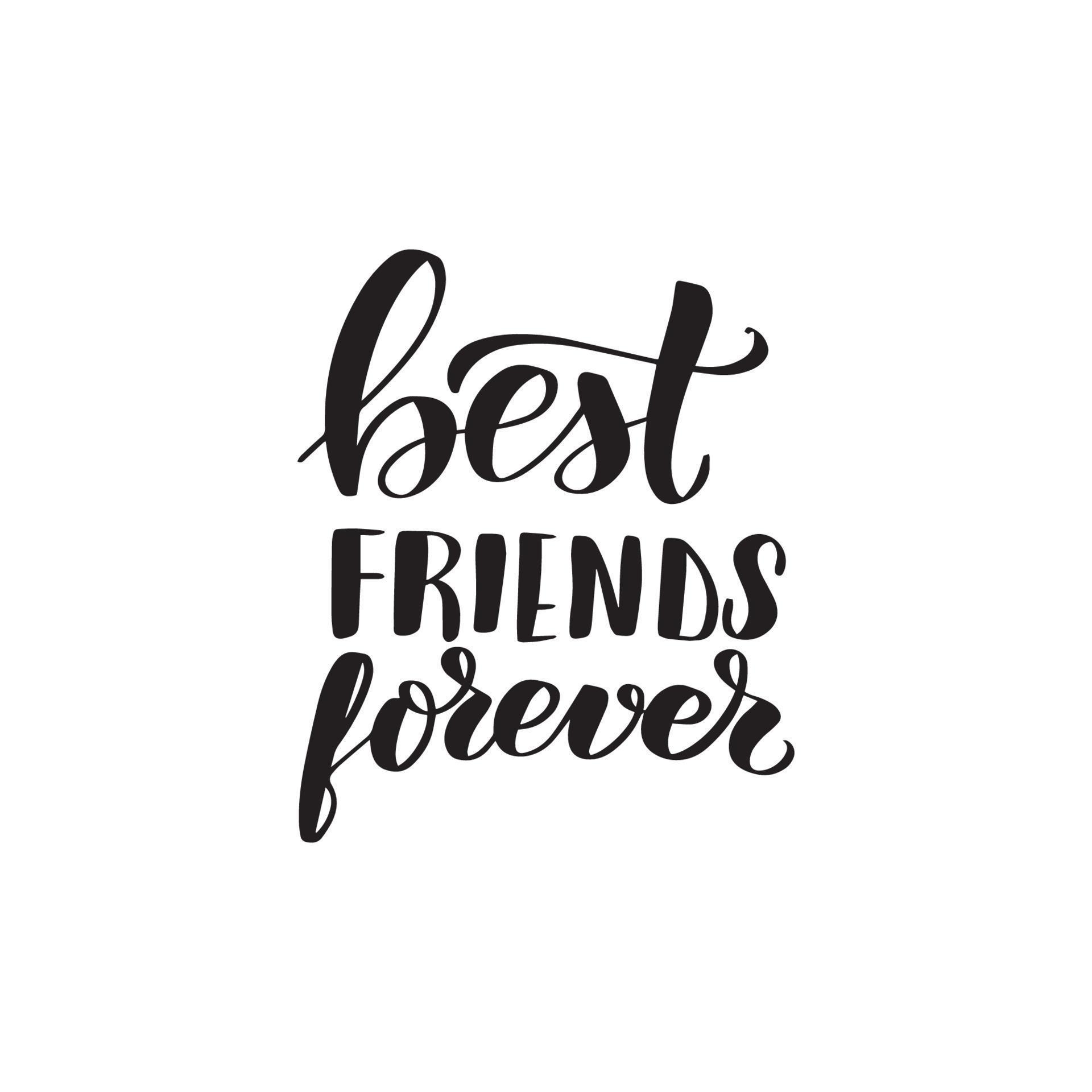 Inspirational handwritten brush lettering best friends forever. Vector ...