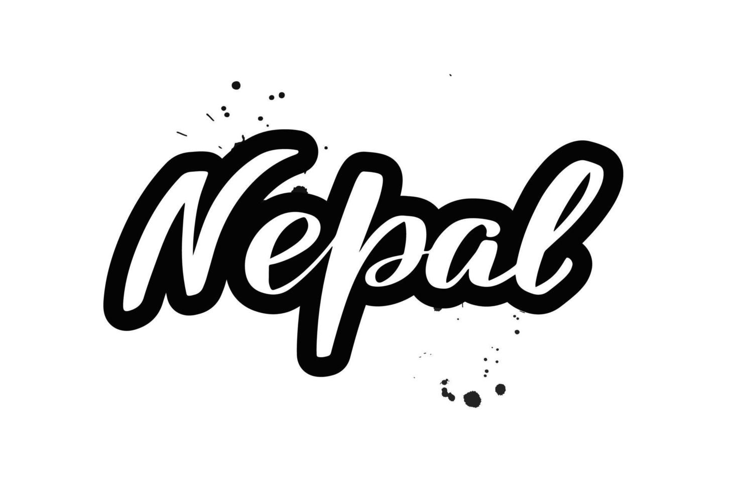 Inspirational handwritten brush lettering Nepal. Vector calligraphy illustration isolated on white background. Typography for banners, badges, postcard, tshirt, prints, posters.