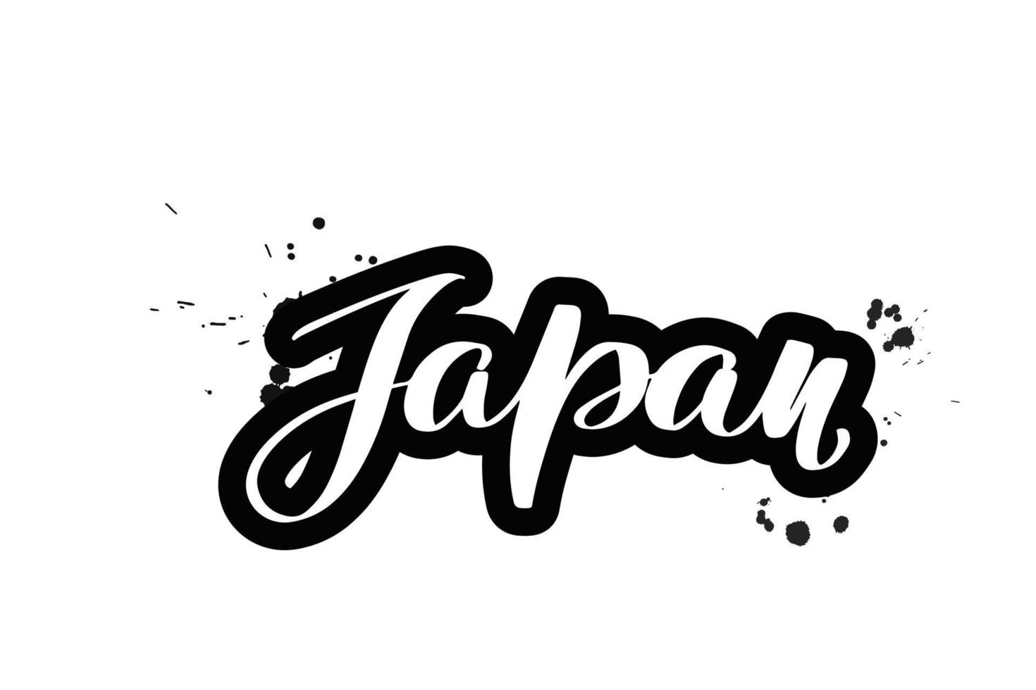 Inspirational handwritten brush lettering Japan. Vector calligraphy illustration isolated on white background. Typography for banners, badges, postcard, tshirt, prints, posters.