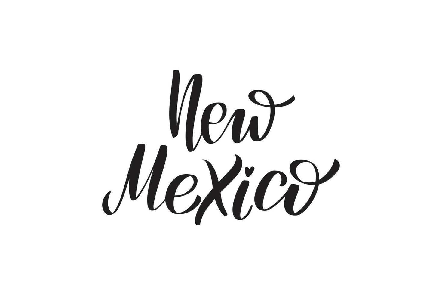 Inspirational handwritten brush lettering New Mexico. Vector calligraphy illustration isolated on white background. Typography for banners, badges, postcard, tshirt, prints, posters.