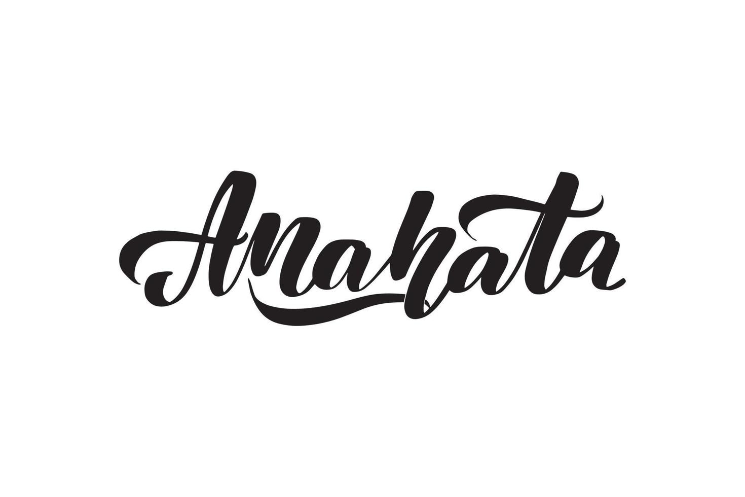 Inspirational handwritten brush lettering Anahata . Vector calligraphy stock illustration isolated on white background. Typography for banners, badges, postcard, tshirt, prints.