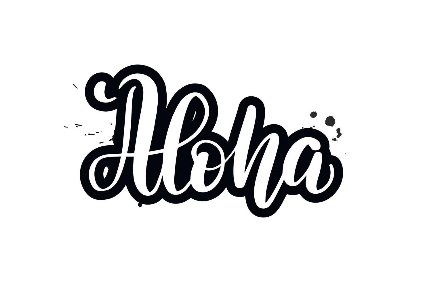 pincel inspirador escrito a mano con letras aloha. ilustración de caligrafía vectorial aislada sobre fondo blanco. tipografía para pancartas, insignias, postales, camisetas, impresiones, carteles. vector