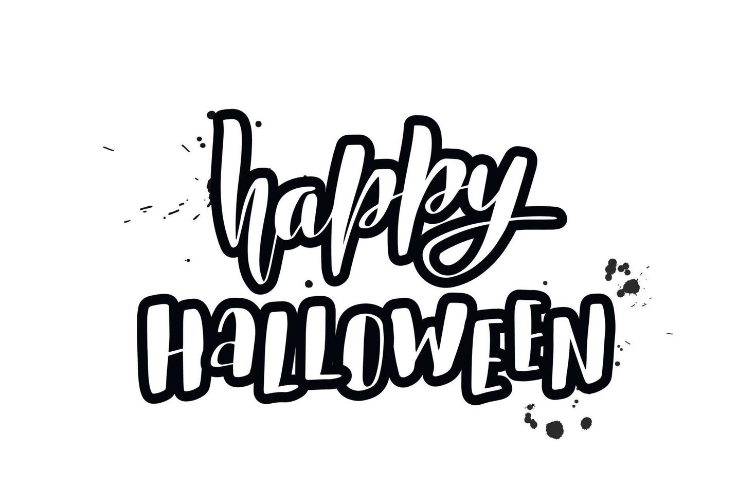 Inspirational handwritten brush lettering happy Halloween. Vector calligraphy illustration isolated on white background. Typography for banners, badges, postcard, tshirt, prints, posters.