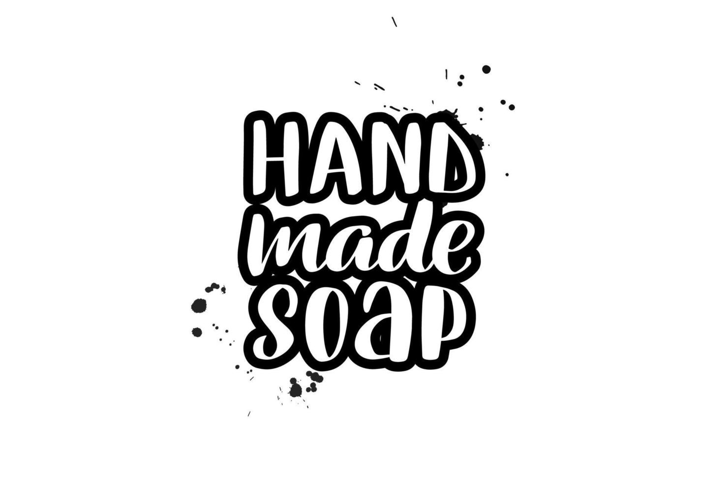 Inspirational handwritten brush lettering hand made soap. Vector calligraphy illustration isolated on white background. Typography for banners, badges, postcard, tshirt, prints, posters.