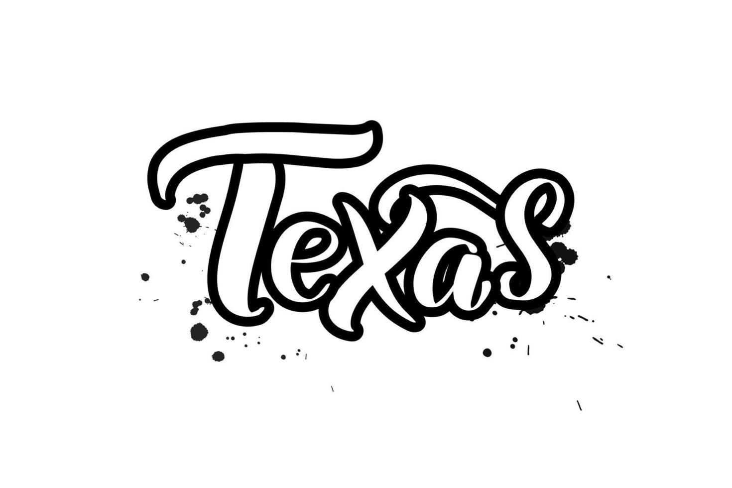 Inspirational handwritten brush lettering Texas. Vector calligraphy illustration isolated on white background. Typography for banners, badges, postcard, tshirt, prints, posters.