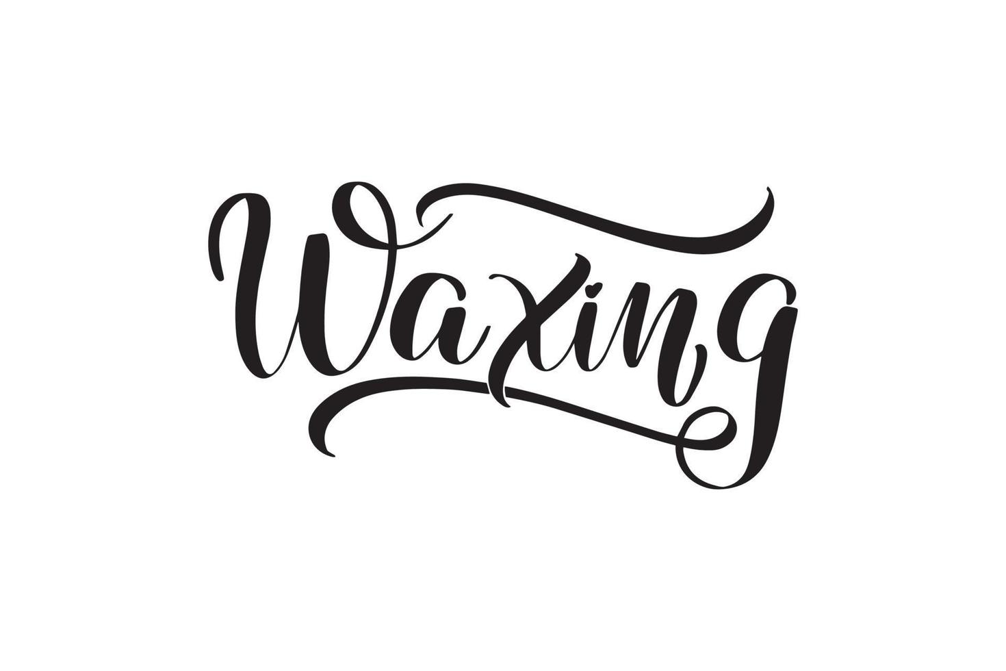 Inspirational handwritten brush lettering waxing. Vector calligraphy illustration isolated on white background. Typography for banners, badges, postcard, tshirt, prints, posters.