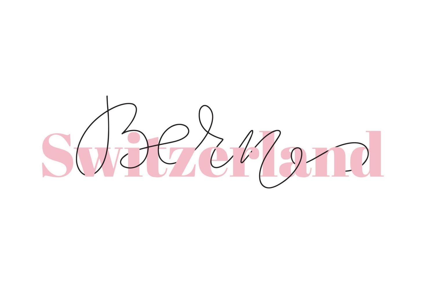 Inspirational handwritten brush lettering Switzerland Bern. Vector calligraphy illustration isolated on white background. Typography for banners, badges, postcard, tshirt, prints, posters.
