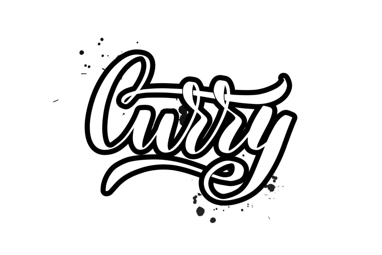 curry de letras de pincel escrito a mano inspirador. ilustración de caligrafía vectorial aislada sobre fondo blanco. tipografía para pancartas, insignias, postales, camisetas, impresiones, carteles. vector