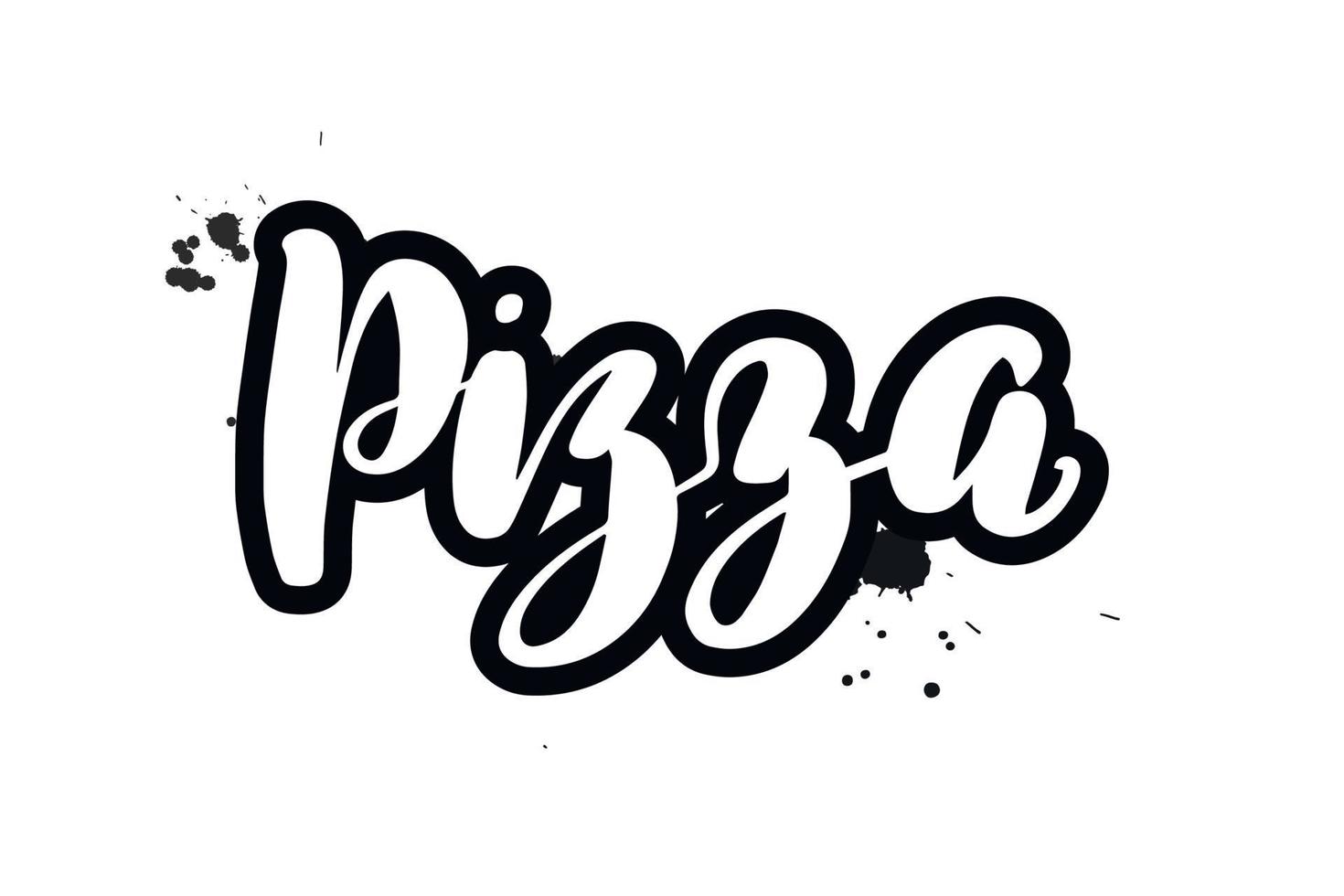 pizza inspiradora con letras de pincel escritas a mano. ilustración de caligrafía vectorial aislada sobre fondo blanco. tipografía para pancartas, insignias, postales, camisetas, impresiones, carteles. vector