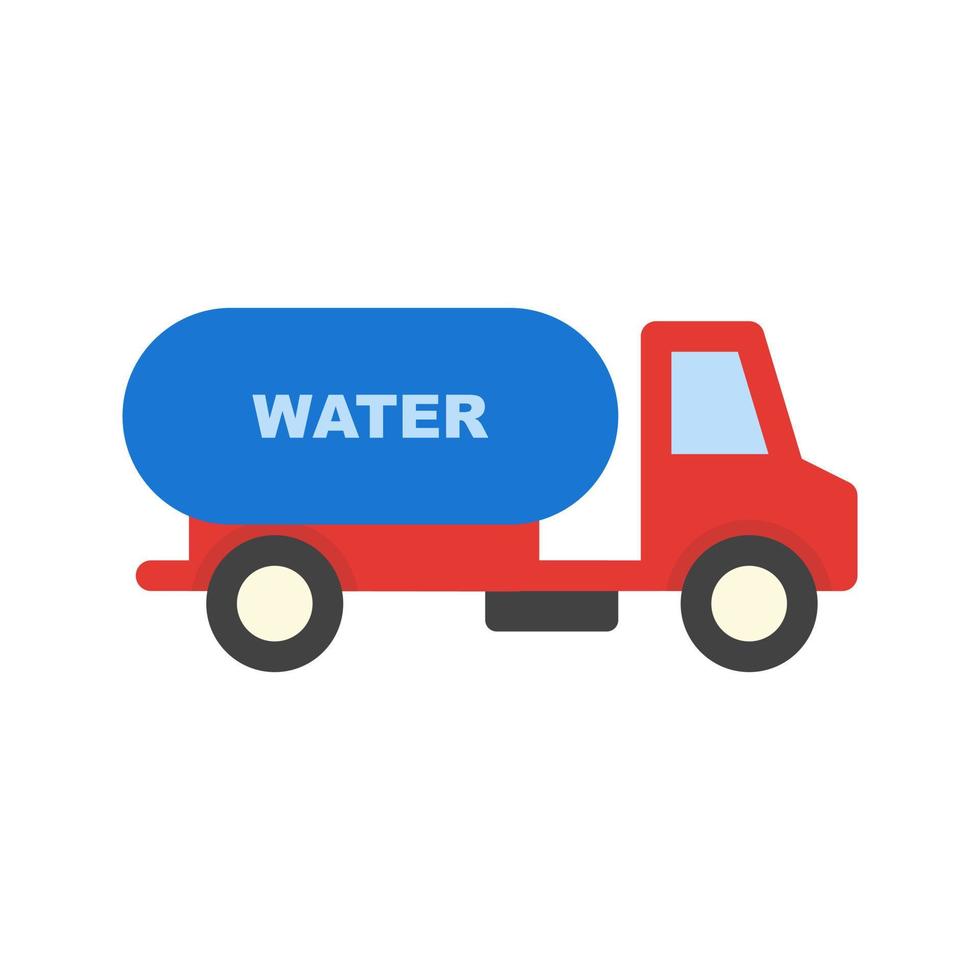 Water Truck Flat Multicolor Icon vector