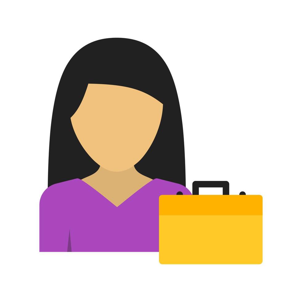 Business Woman Flat Multicolor Icon vector