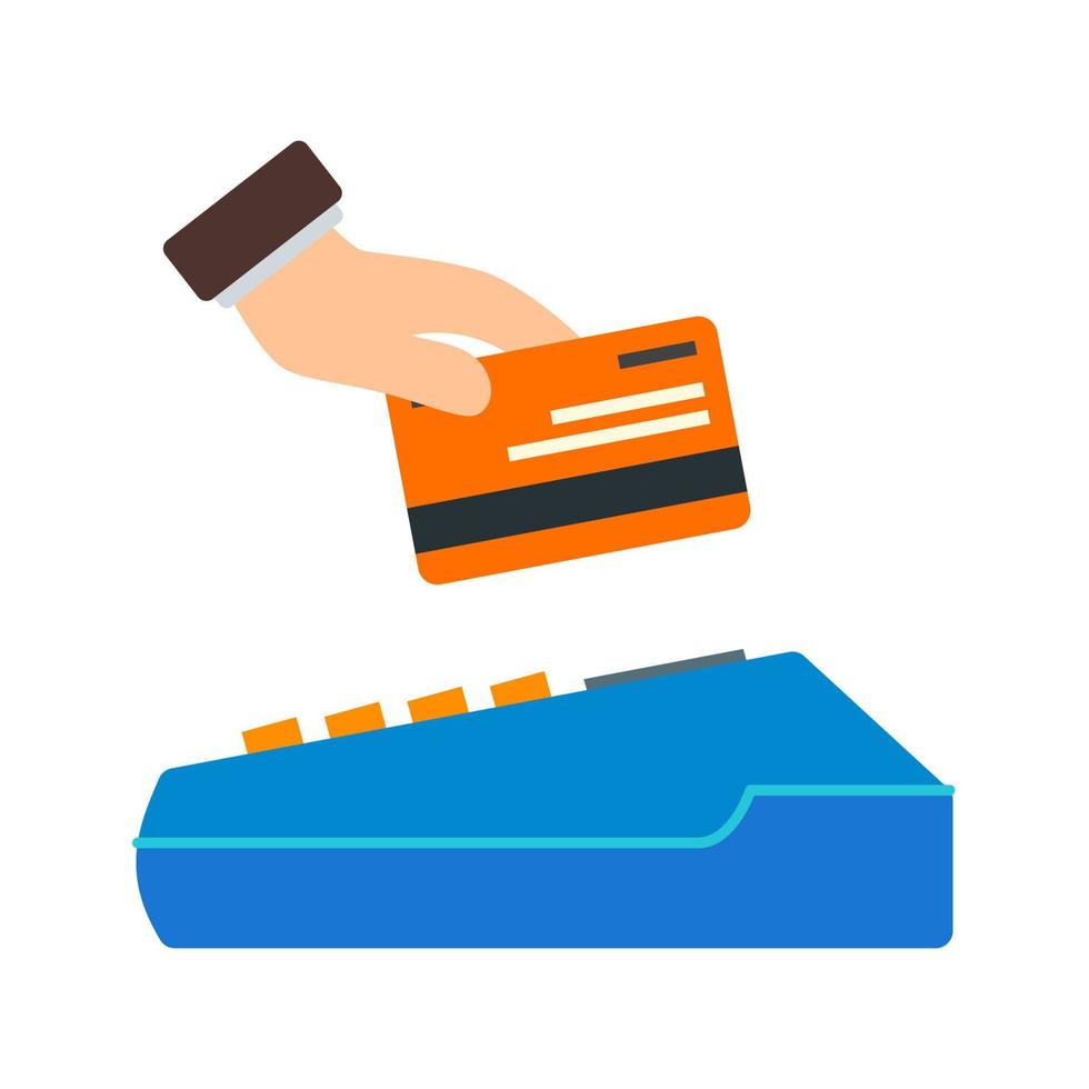 Using Credit Card Flat Multicolor Icon vector