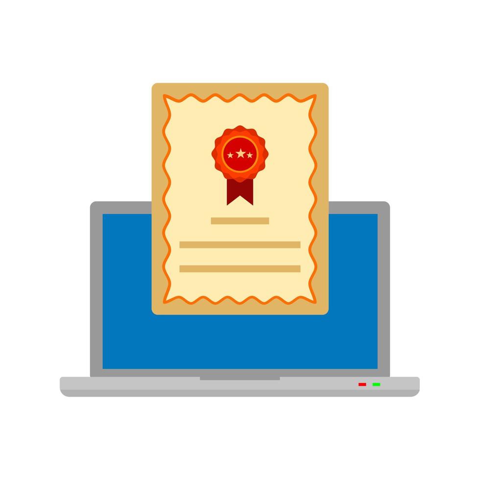 Get Degree Online II Flat Multicolor Icon vector