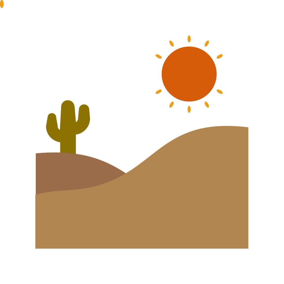 desierto, plano, multicolor, icono vector