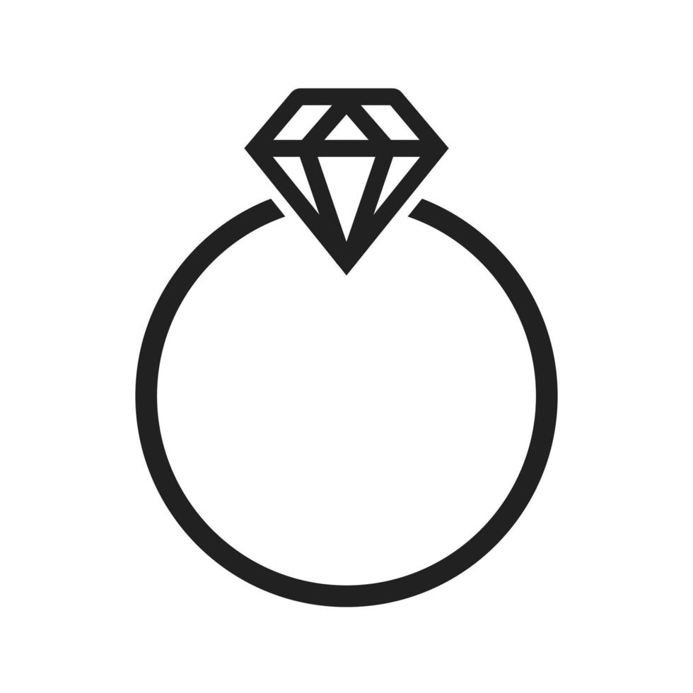 Diamond ring Line Icon vector