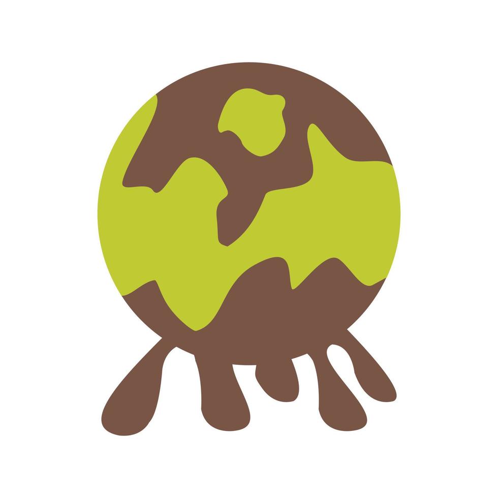 Global Pollution Flat Multicolor Icon vector