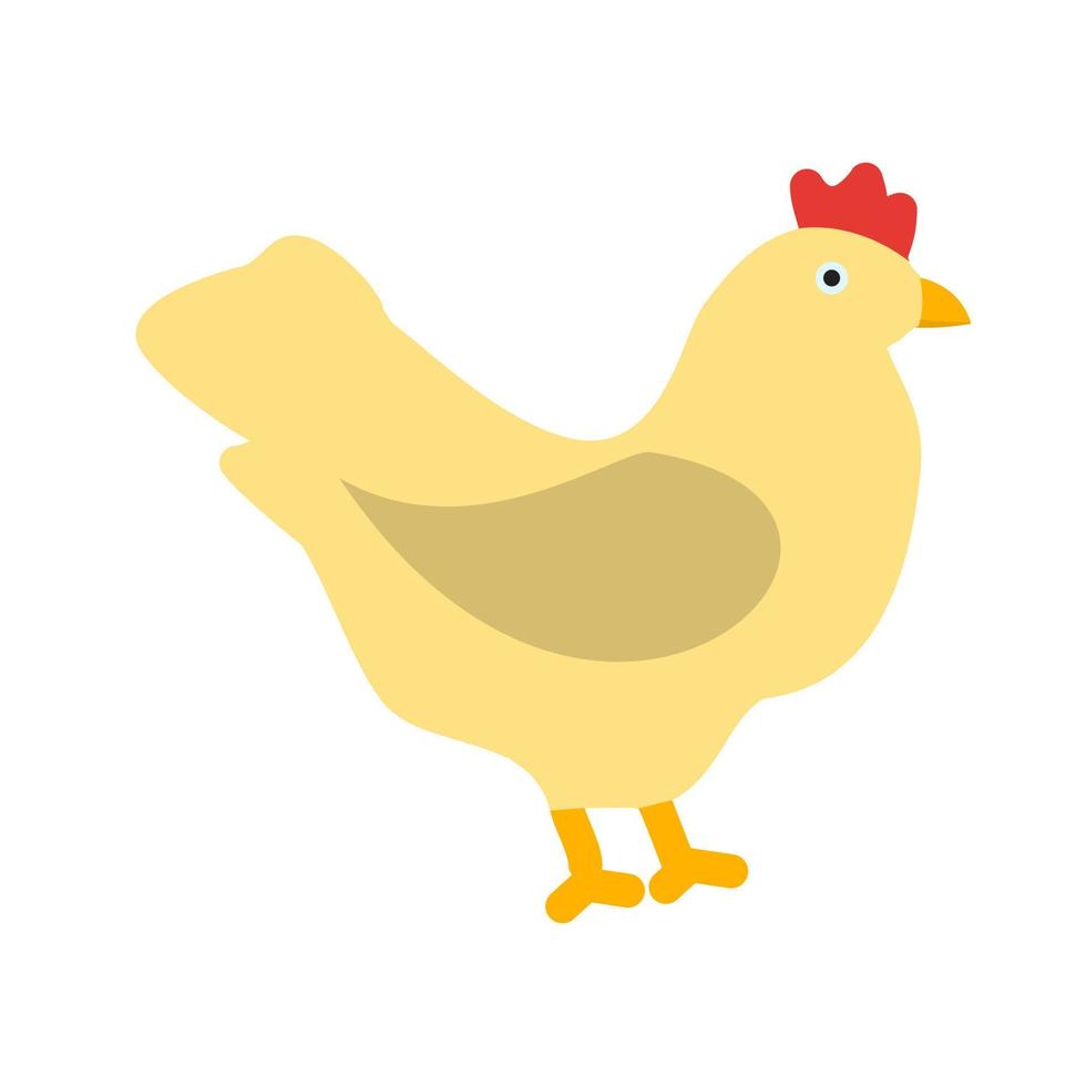pollo, plano, multicolor, icono vector