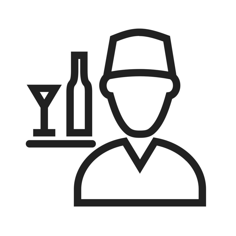 Waiter Line Icon vector