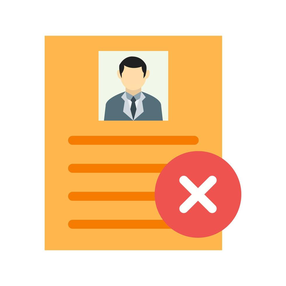 Invalid User Profile Flat Multicolor Icon vector