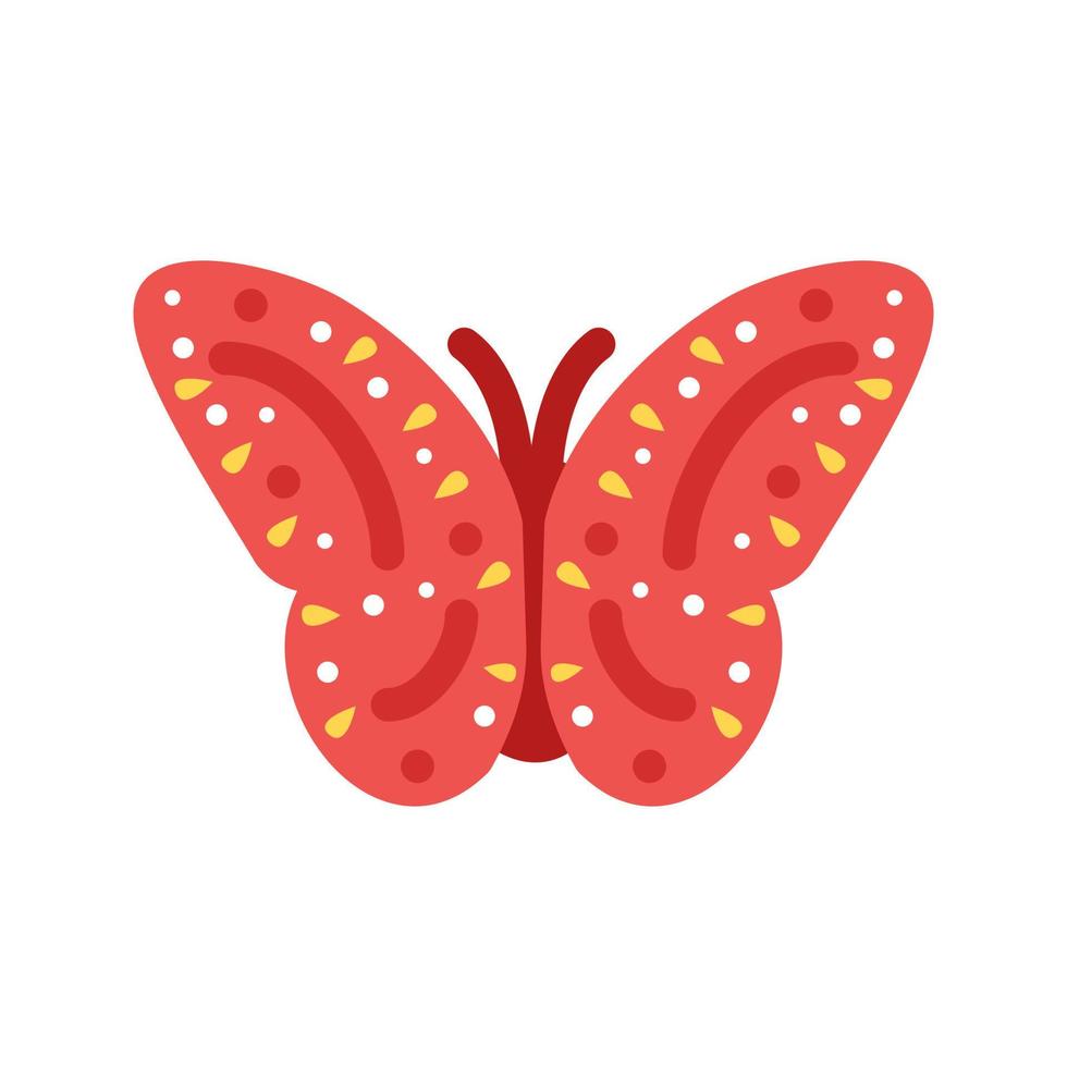 mariposa volando plano icono multicolor vector