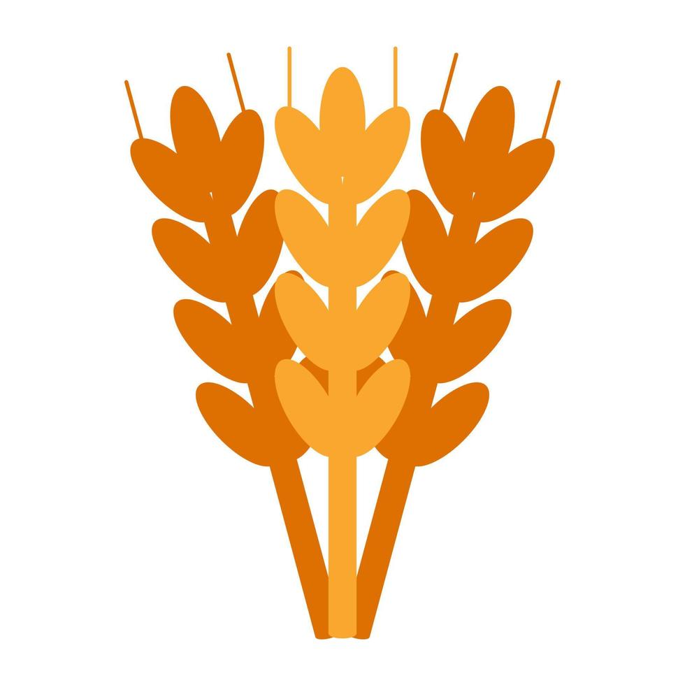 Wheat Flat Multicolor Icon vector