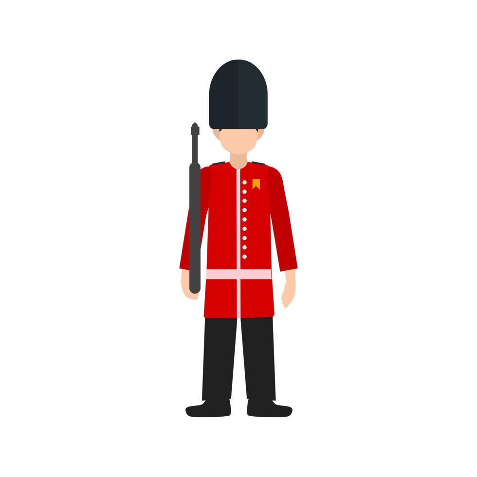 Queens Guard Flat Multicolor Icon vector