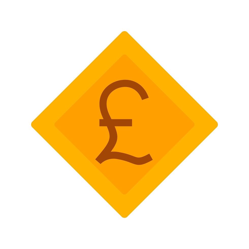 Pound Symbol Flat Multicolor Icon vector