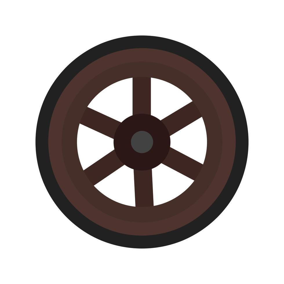 Wheel Flat Multicolor Icon vector