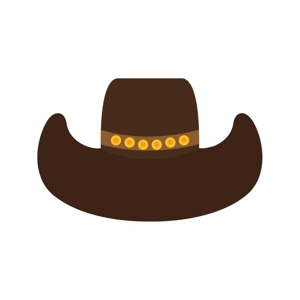 sombrero de vaquero plano icono multicolor vector