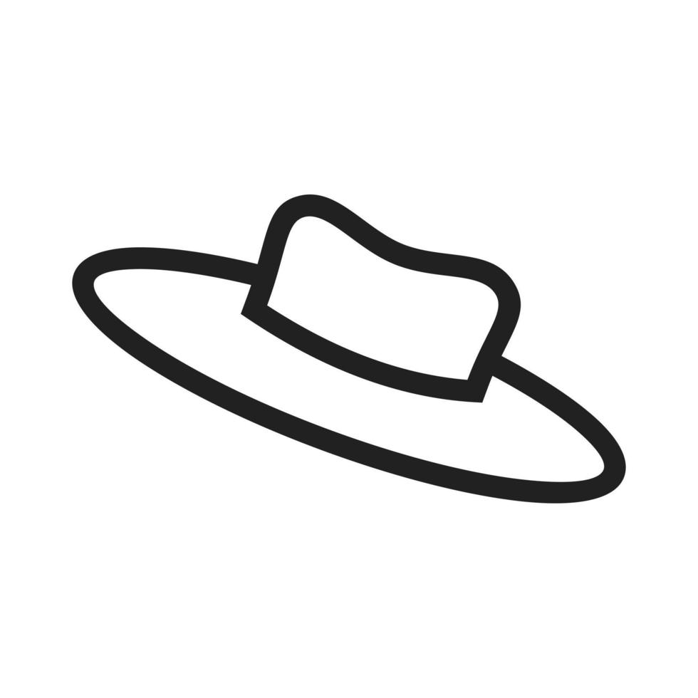 icono de línea de sombrero v vector