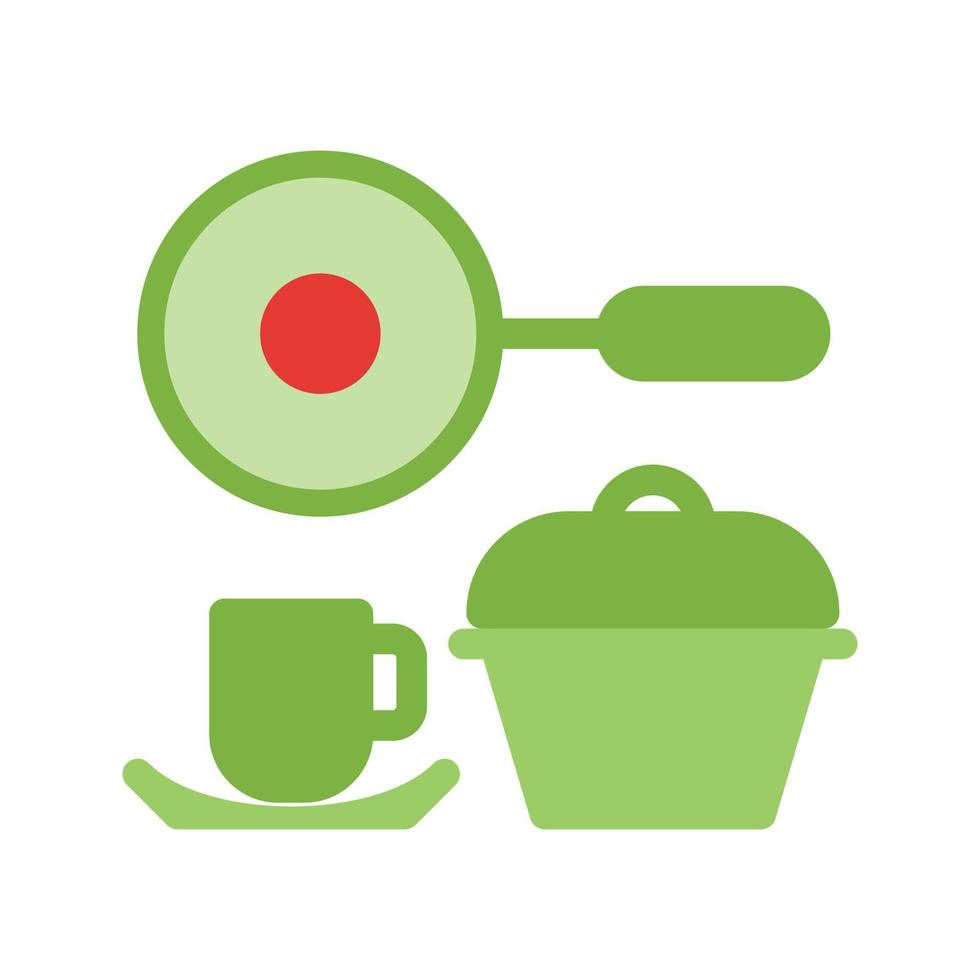 juego de cocina icono multicolor plano vector