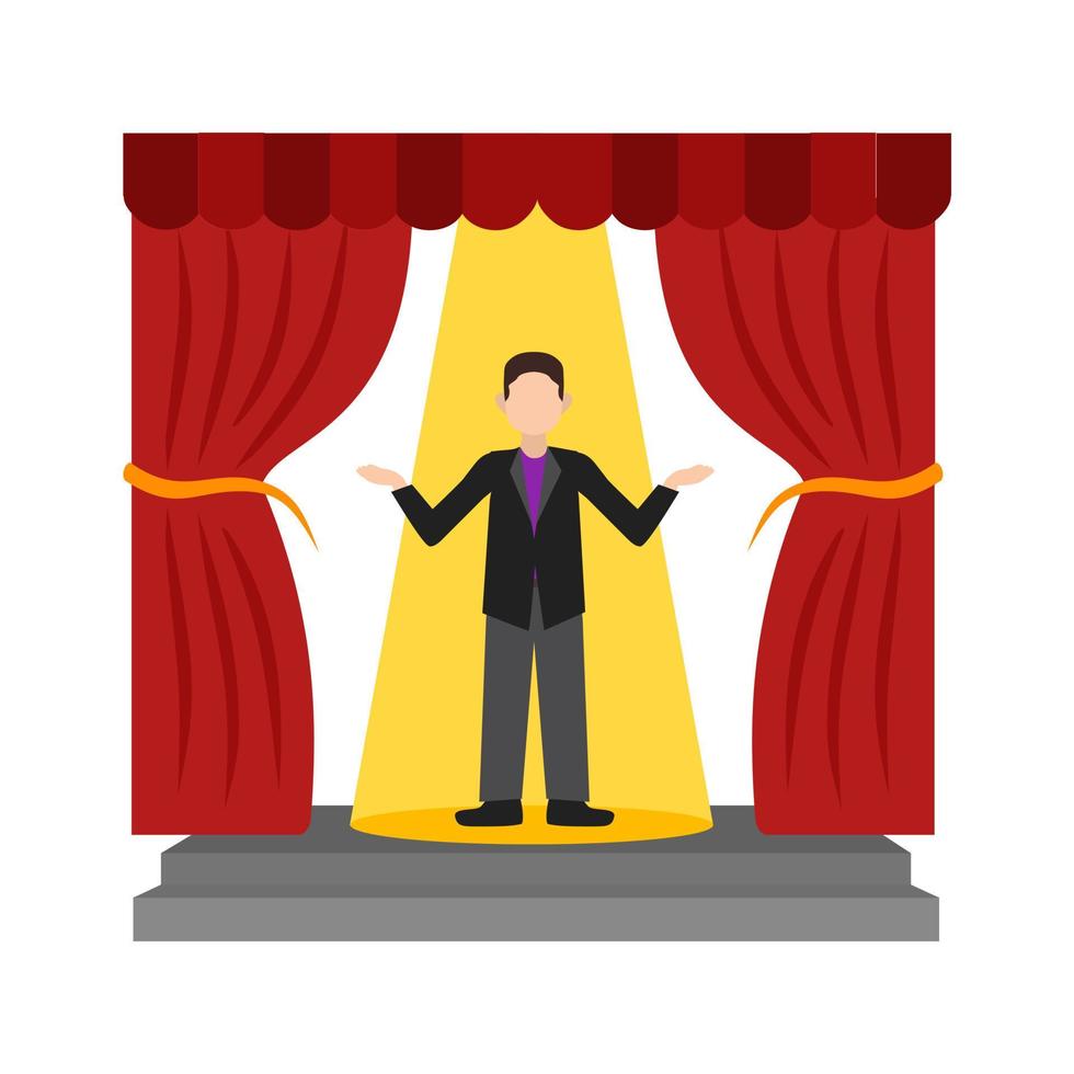 Show Presenter Flat Multicolor Icon vector