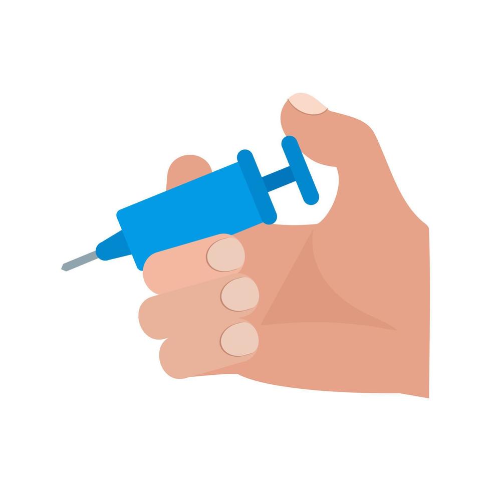 Holding Injection Flat Multicolor Icon vector