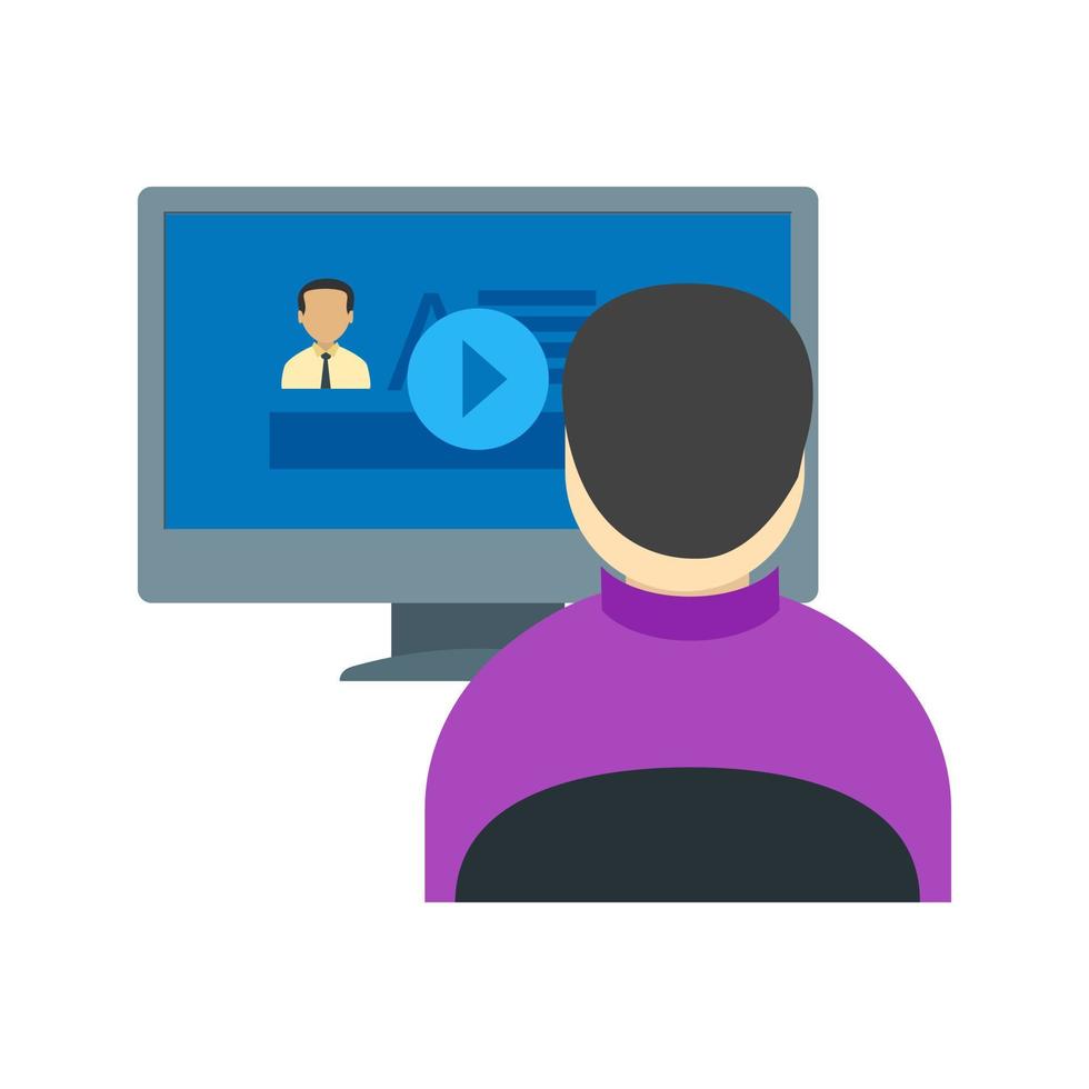 Online Lecture Flat Multicolor Icon vector