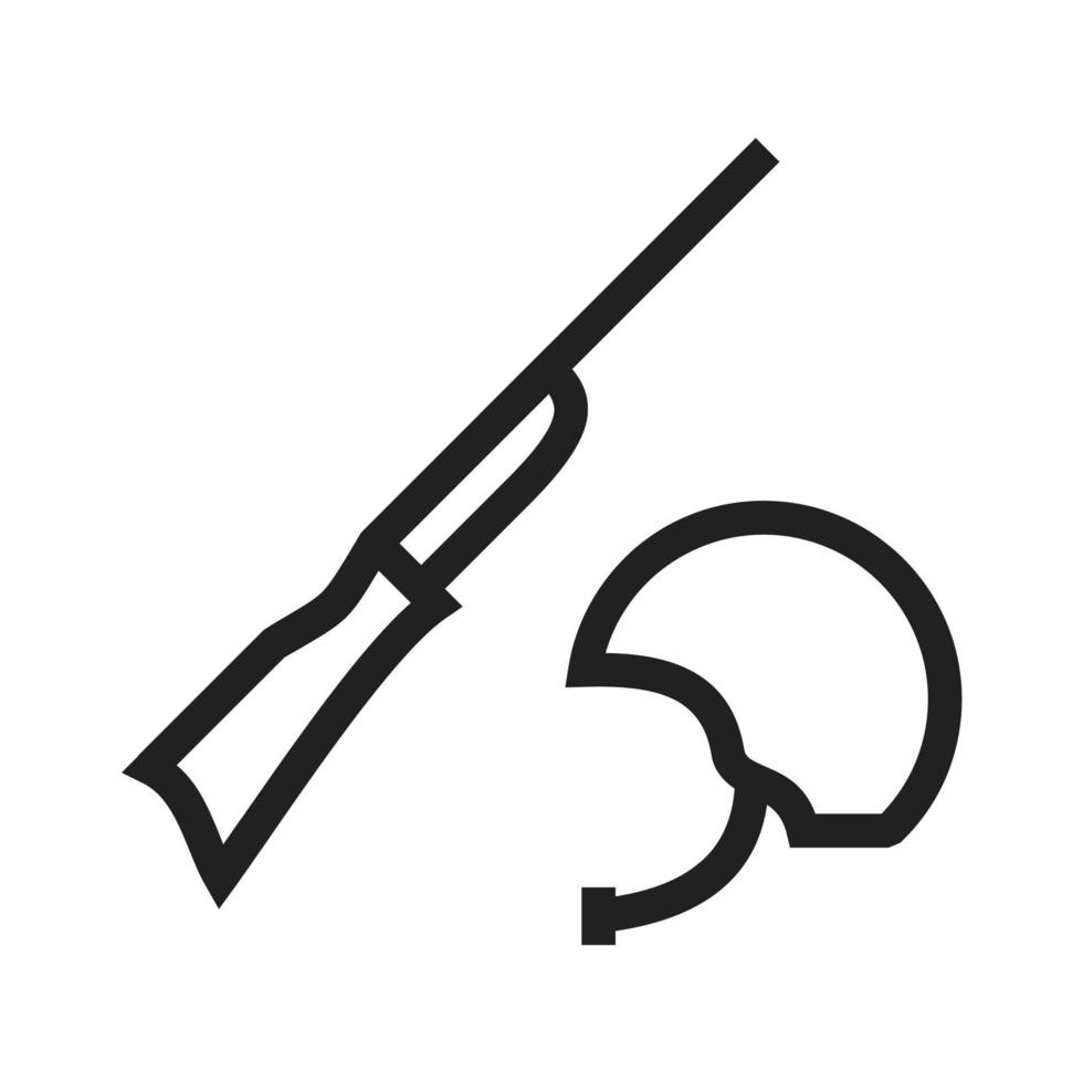 Gun and Helmet Line Icon vector