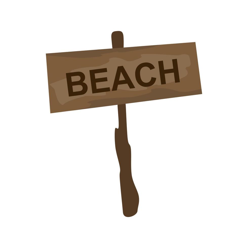 Beach Sign Flat Multicolor Icon vector