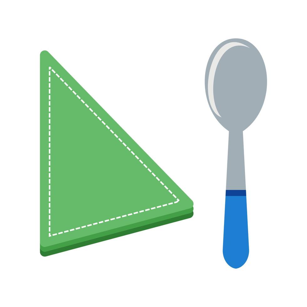 Spoon and Napkin Flat Multicolor Icon vector