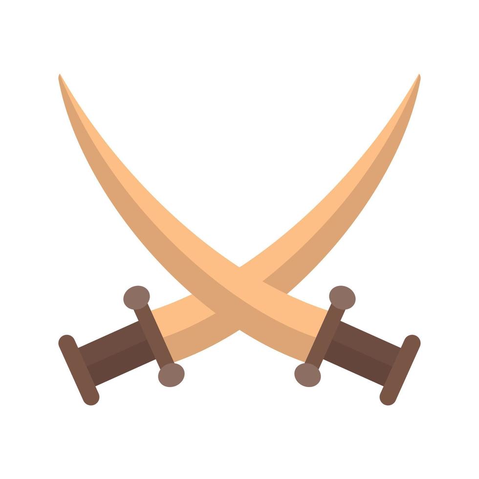 Two Swords Flat Multicolor Icon vector