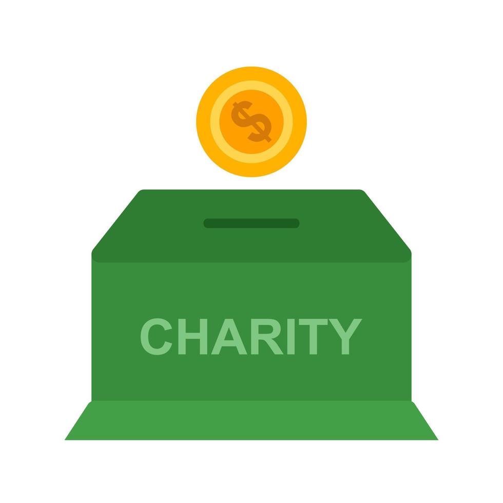 Charity Box Flat Multicolor Icon vector